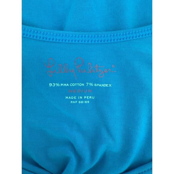 Lilly Pulitzer Blue Basic Scoop Neck Tank Top Size Medium - Picture 4 of 5